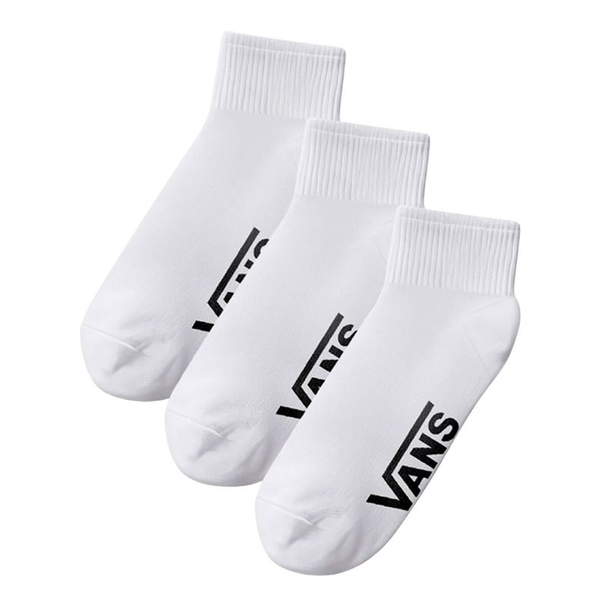 Sports Socks Vans Classic Quarter Crew White 3 Pieces-0
