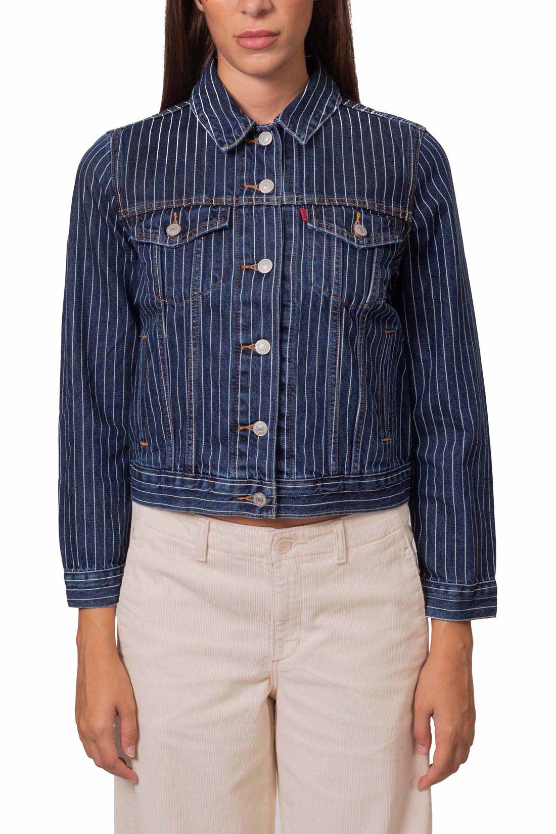 LEVI'S - Women's striped denim jacket-9
