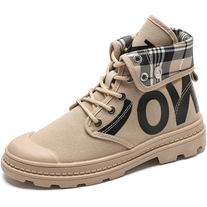 New All-match High-top Girls Canvas Short Boots Women's Shoes-0