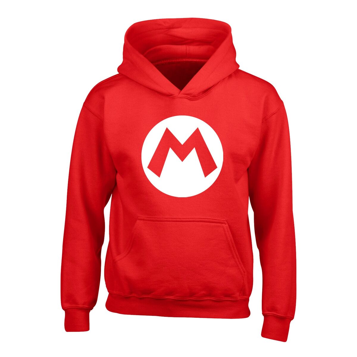 Super Mario hoodie til børn – rød med badge