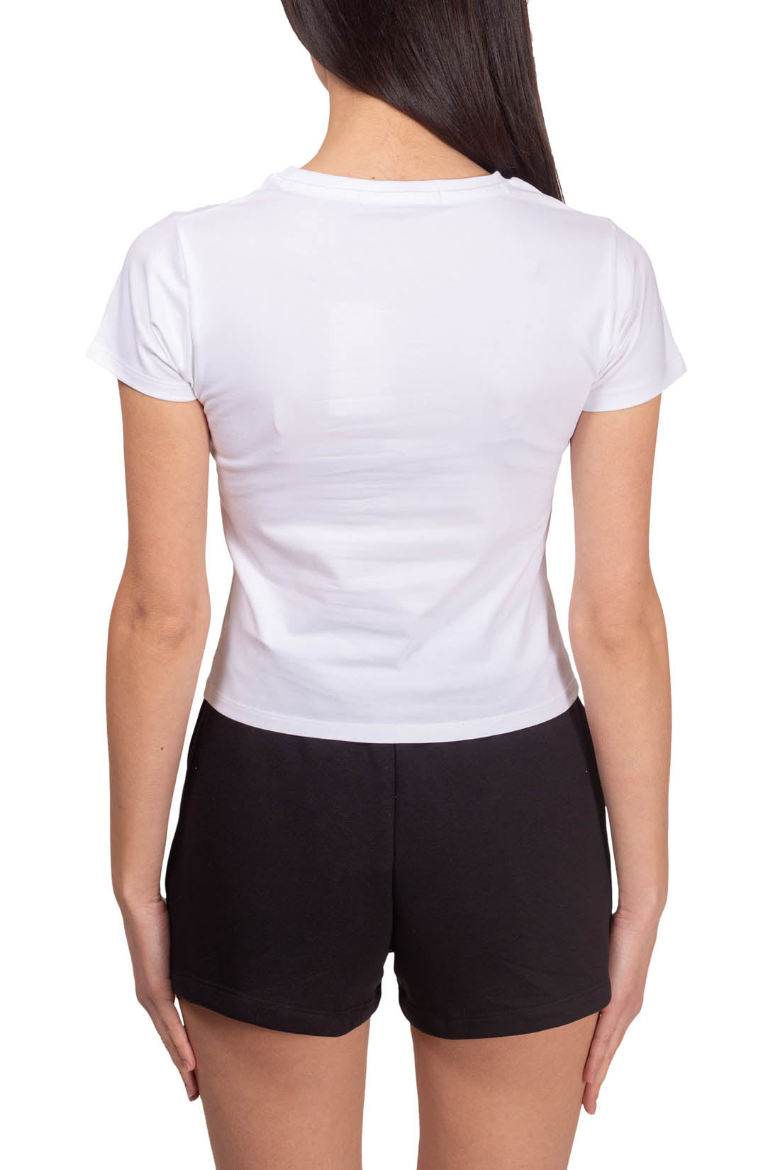 CALVIN KLEIN JEANS - Women's crop T-shirt with satin application - Size M-10