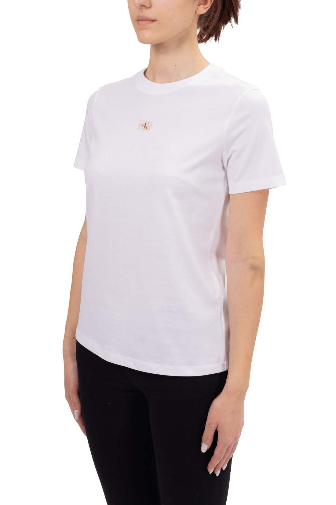 CALVIN KLEIN JEANS - Women's T-shirt with logo patch - Size L-9