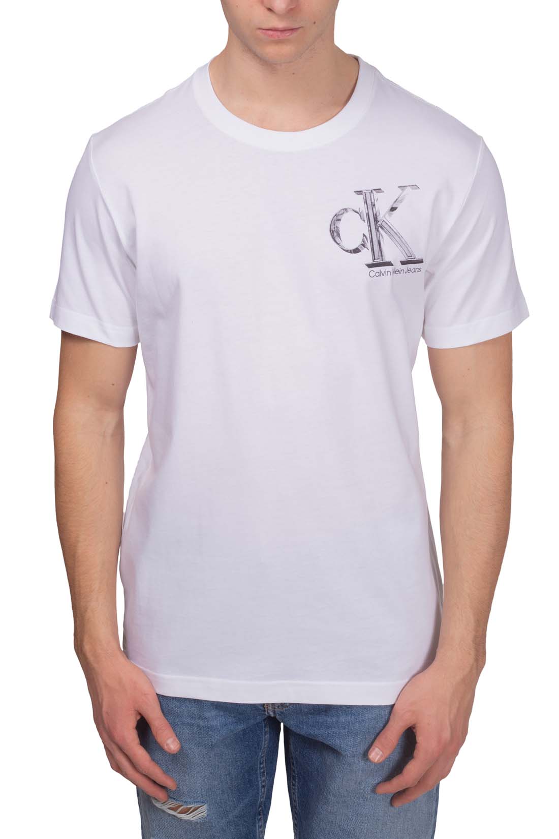 CALVIN KLEIN JEANS - Men's T-shirt with monogram - Size L-9