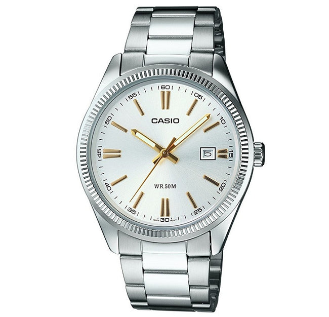 CASIO COLLECTION Mod. LADY DATE - ARGENTEE. GOLD INDEXES-0