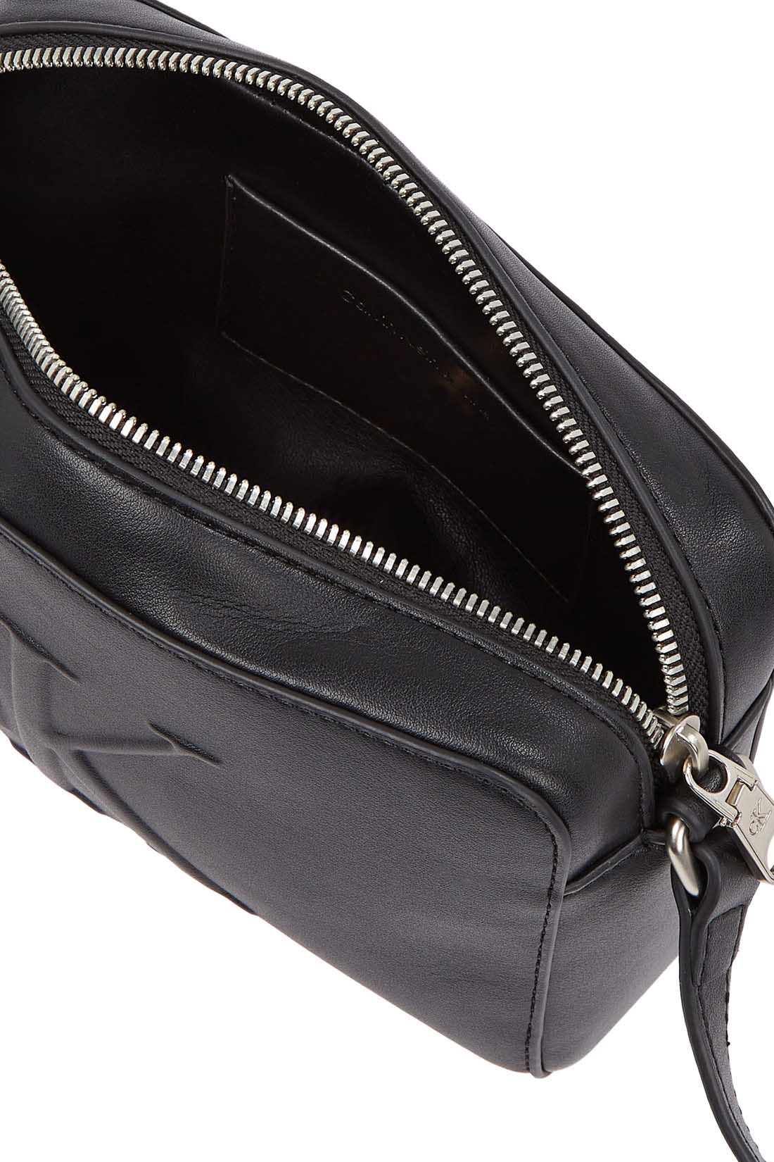 CALVIN KLEIN JEANS - Women's faux-leather shoulder bag with monogram-0