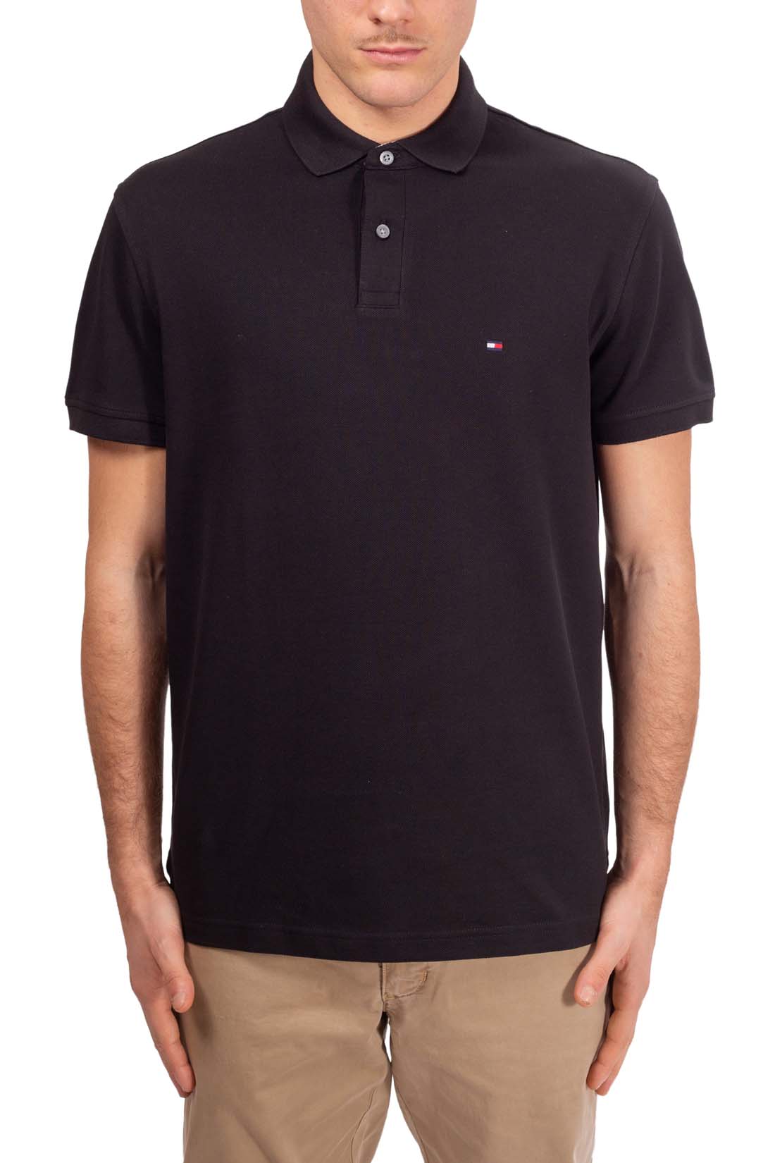 TOMMY HILFIGER - Men's regular polo shirt with side slits - Size S-9