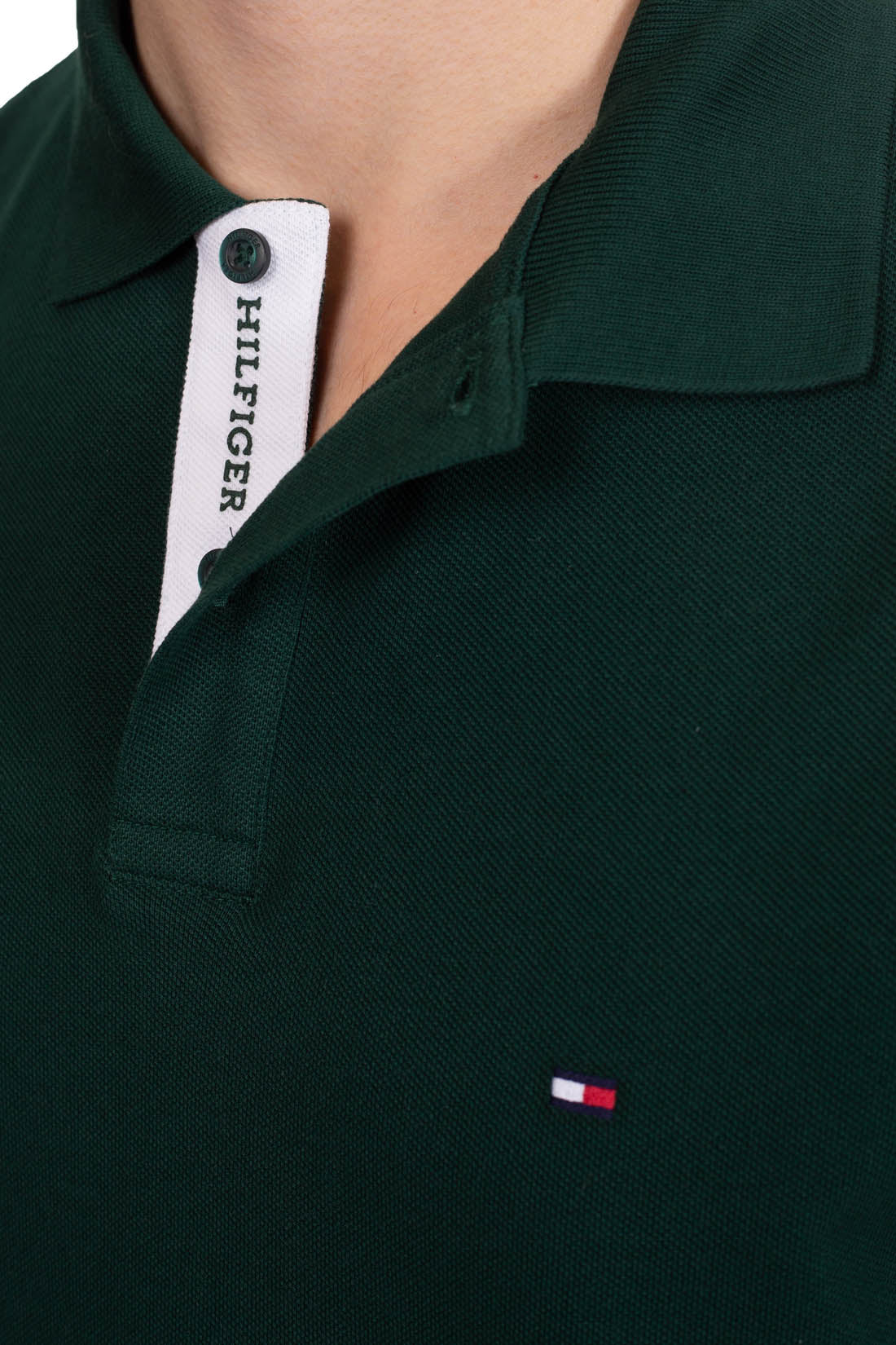TOMMY HILFIGER - Men's polo shirt with logo placket - Size L-0