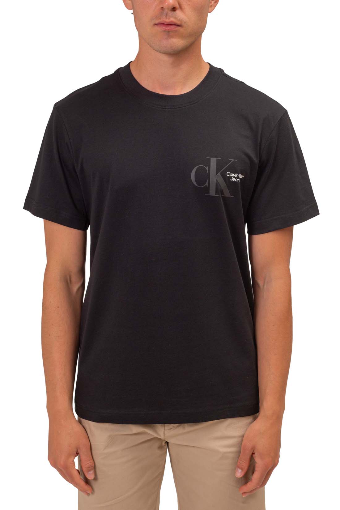 CALVIN KLEIN JEANS - Men's regular T-shirt with double logo-10