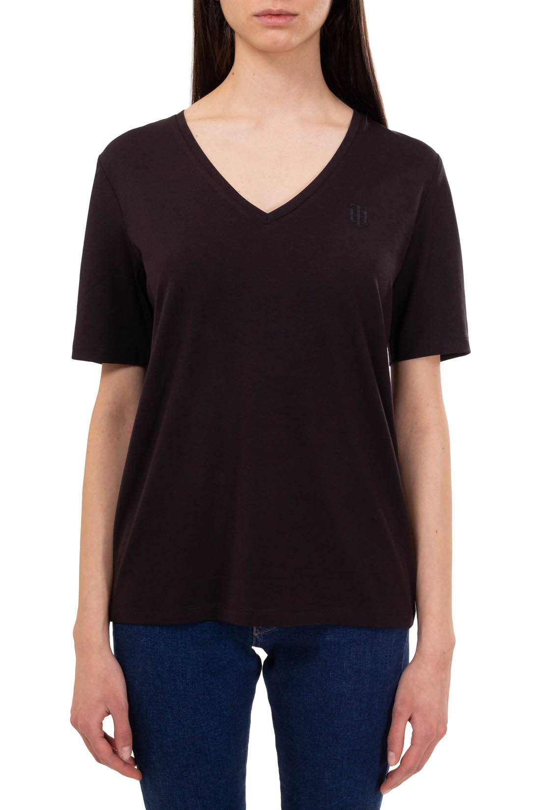 TOMMY HILFIGER - Women's v-neck relaxed T-shirt-9