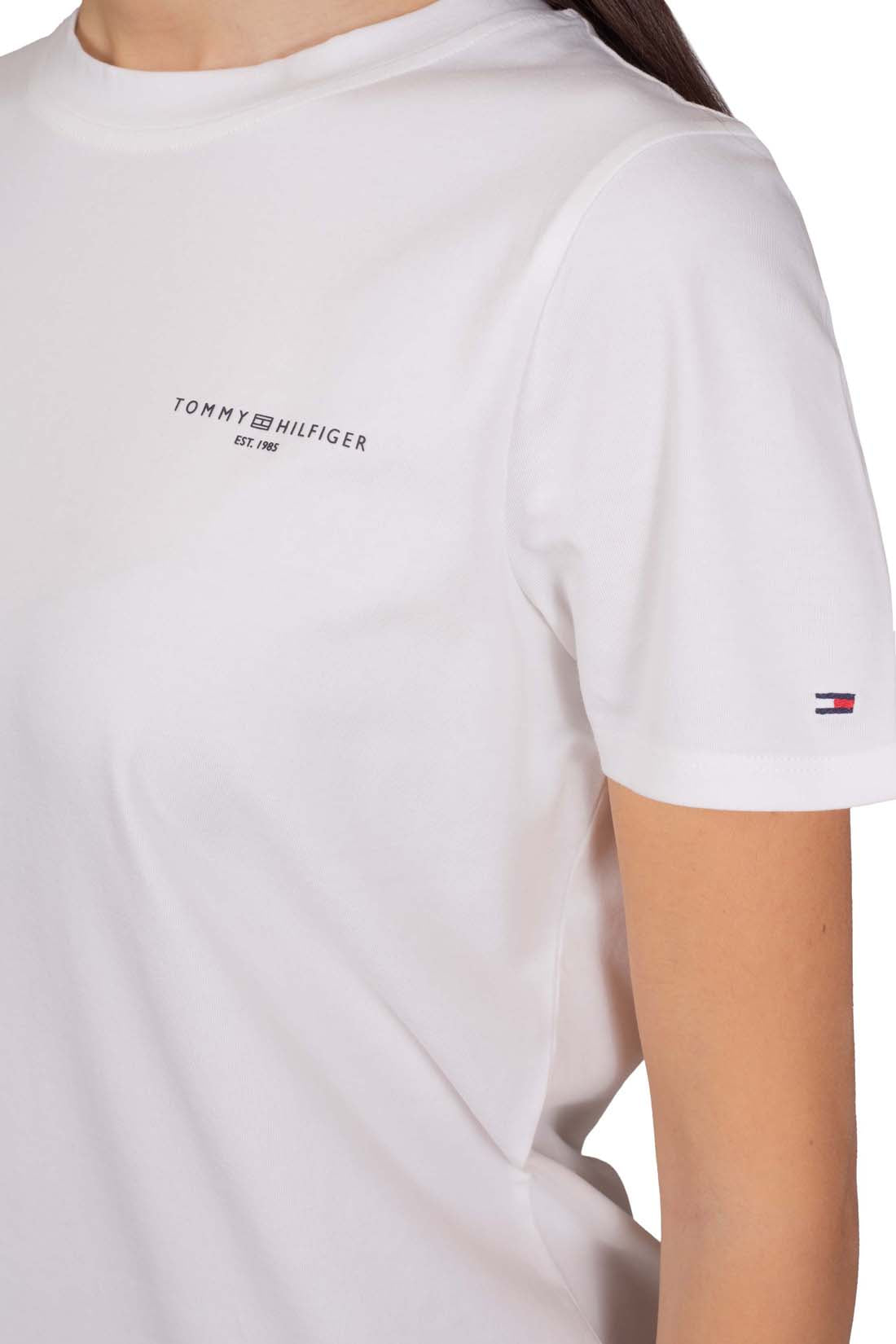 TOMMY HILFIGER - Women's regular T-shirt with small 1985 logo - Size L-20