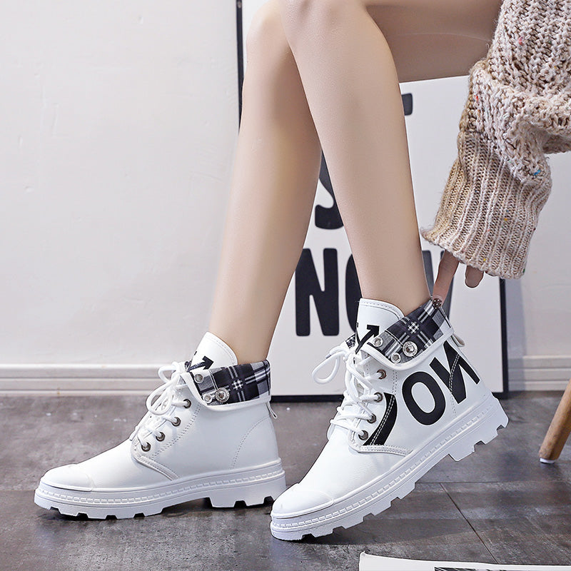 New All-match High-top Girls Canvas Short Boots Women's Shoes-8