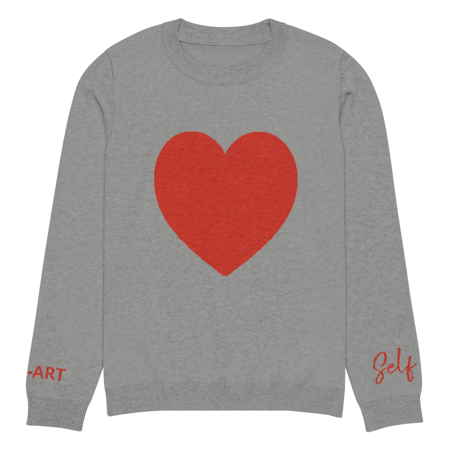 Heart - Knitted crew neck sweater GREY | crew neck knitted sweater-6