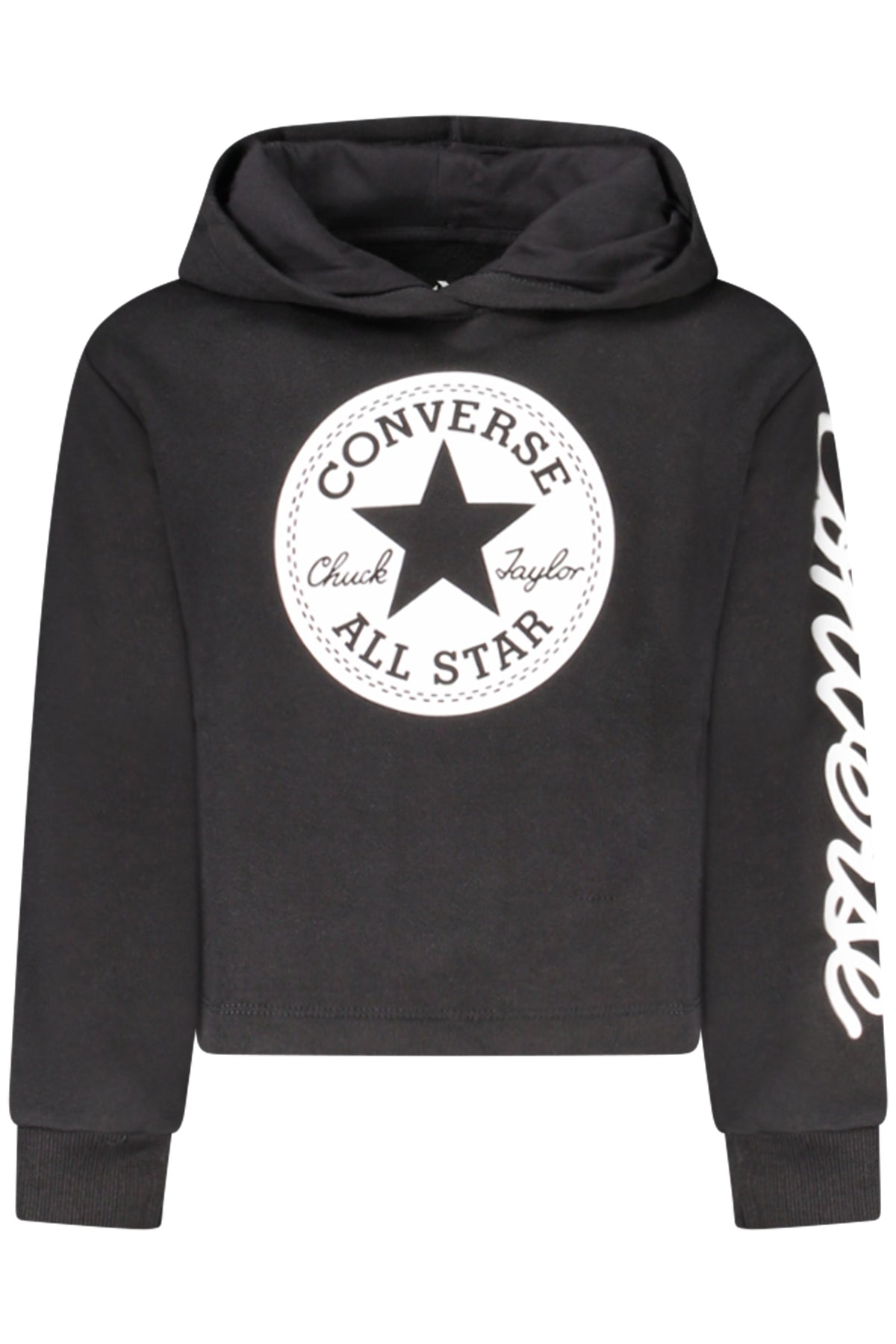 Converse hættetrøje til børn – klassisk sort lynlås