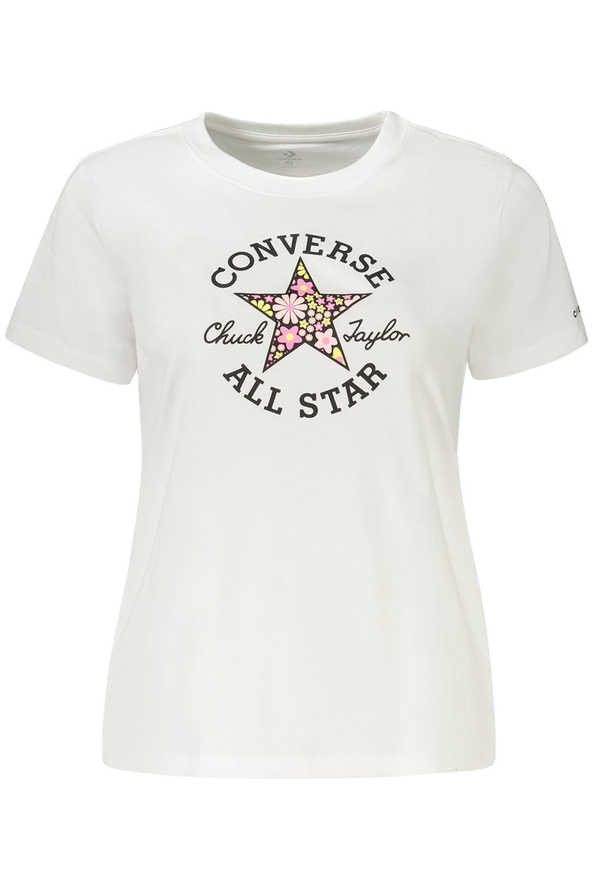 Converse Girls' Short-Sleeved T-SHIRT, White-0