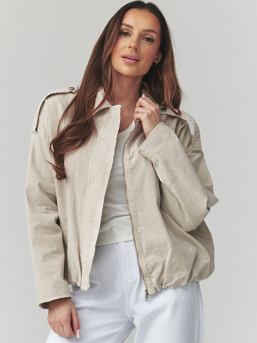 Corduroy jacket model 225692 Makadamia