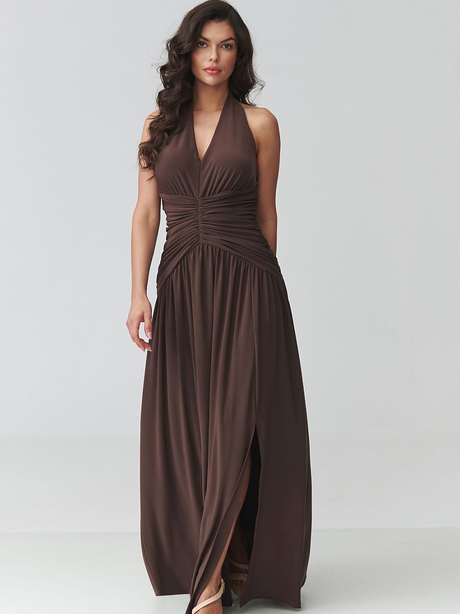 Long dress model 228322 Makadamia