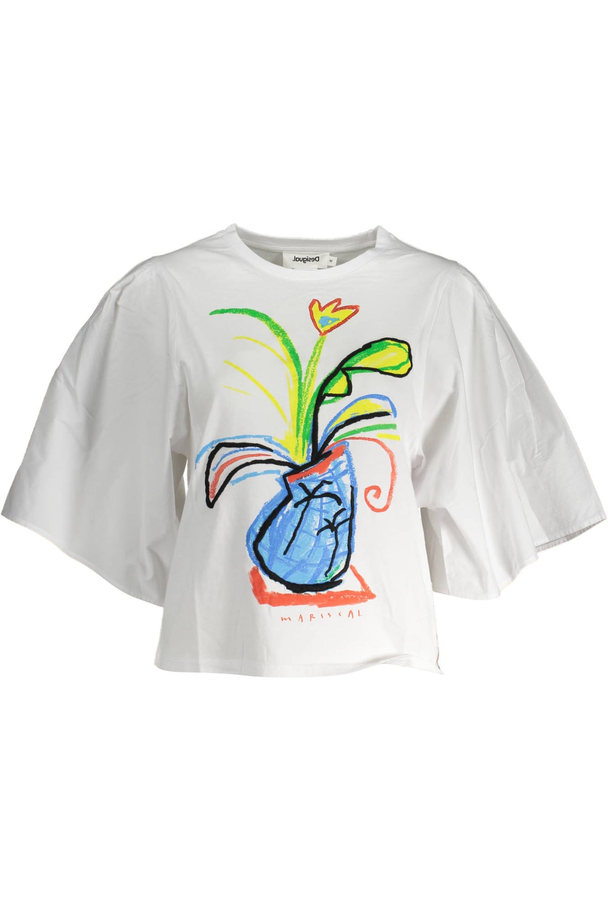 DESIGUAL WOMEN'S SHORT SLEEVE T-SHIRT WHITE-0