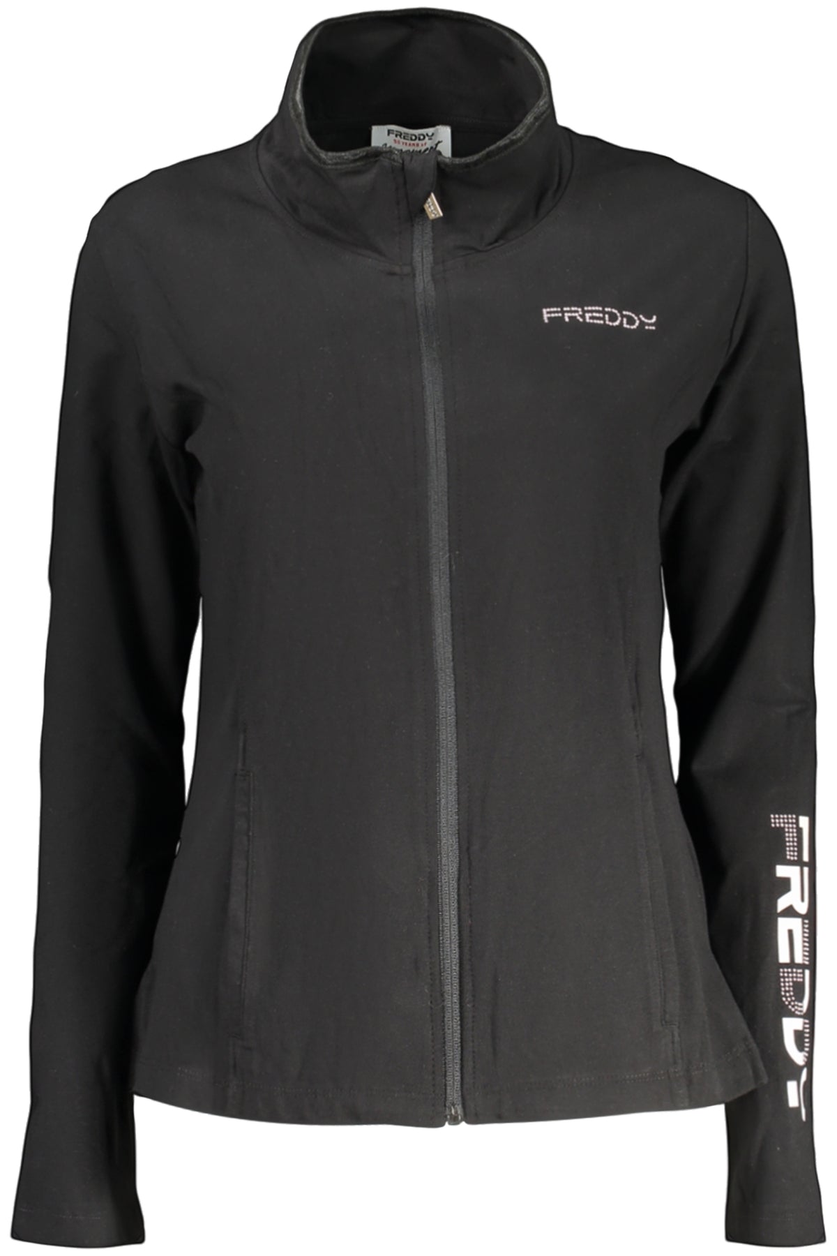 FREDDY WOMEN'S BLACK ZIP-UP SWEATSHIRT-0