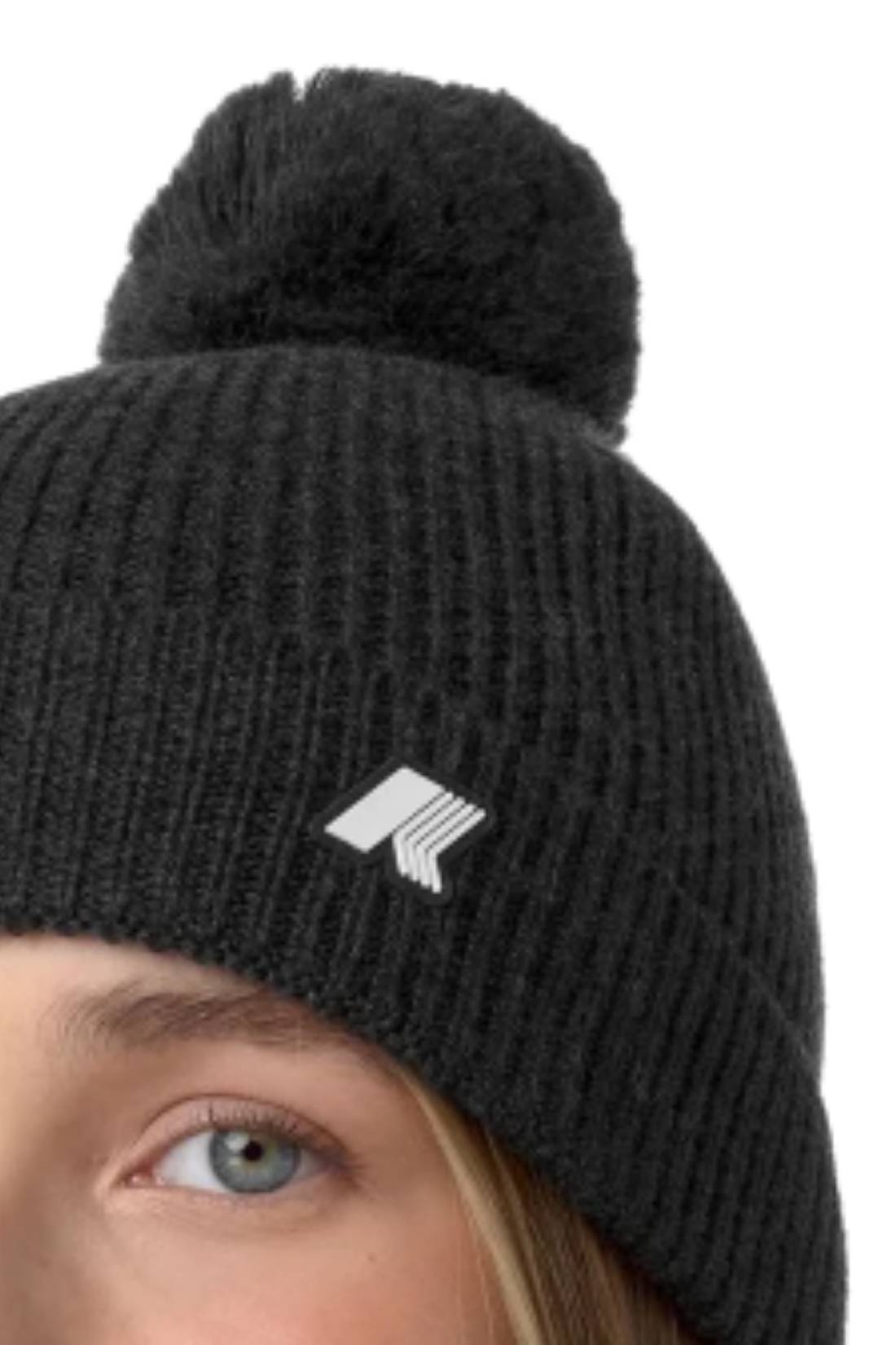 K-WAY - Unisex Vincienne Cardigan Stitch Wool beanie with pom-pom - Size XL/XXL-3
