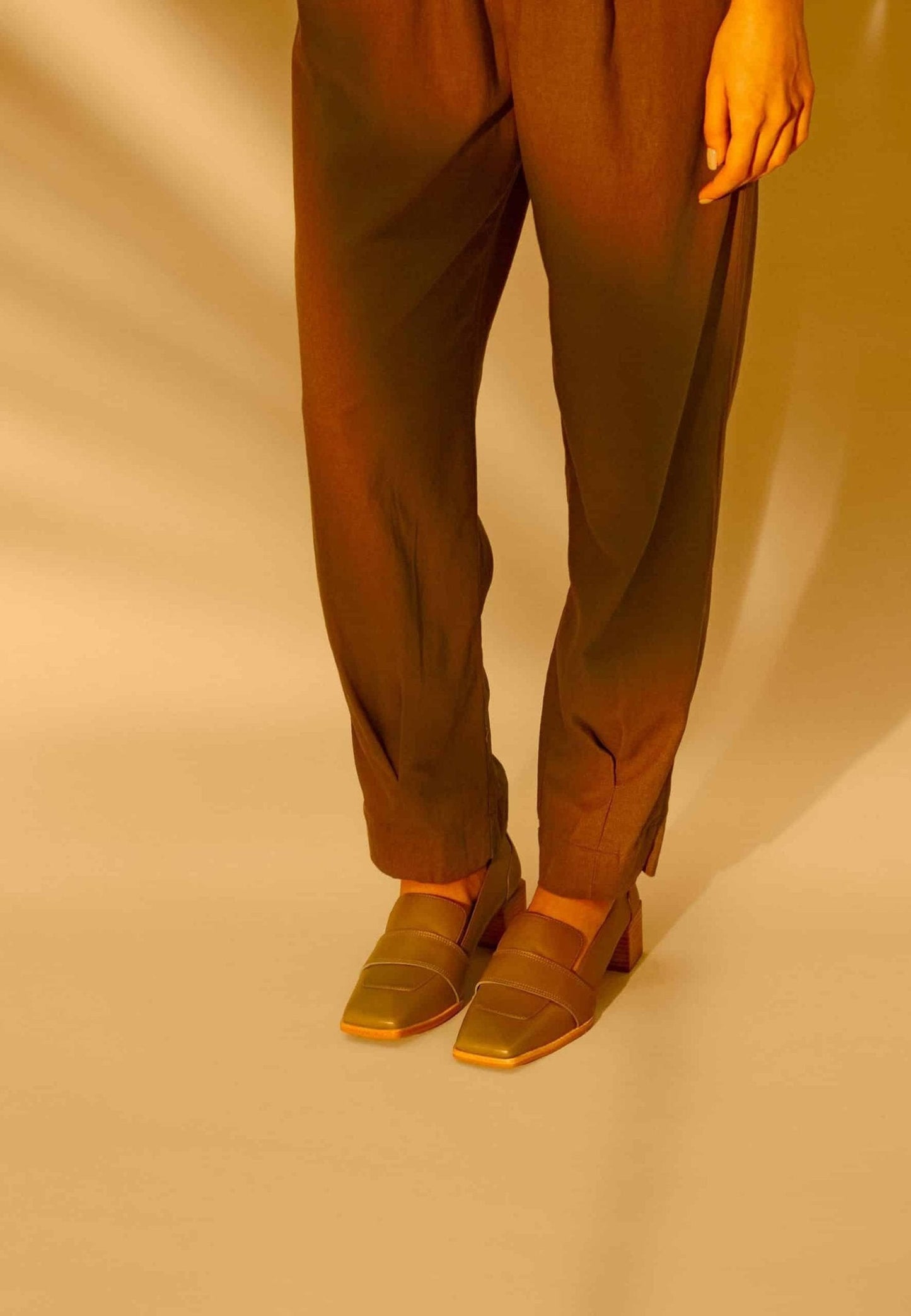 Louro Loafers in Green Calf Leather – 4cm Block Heel