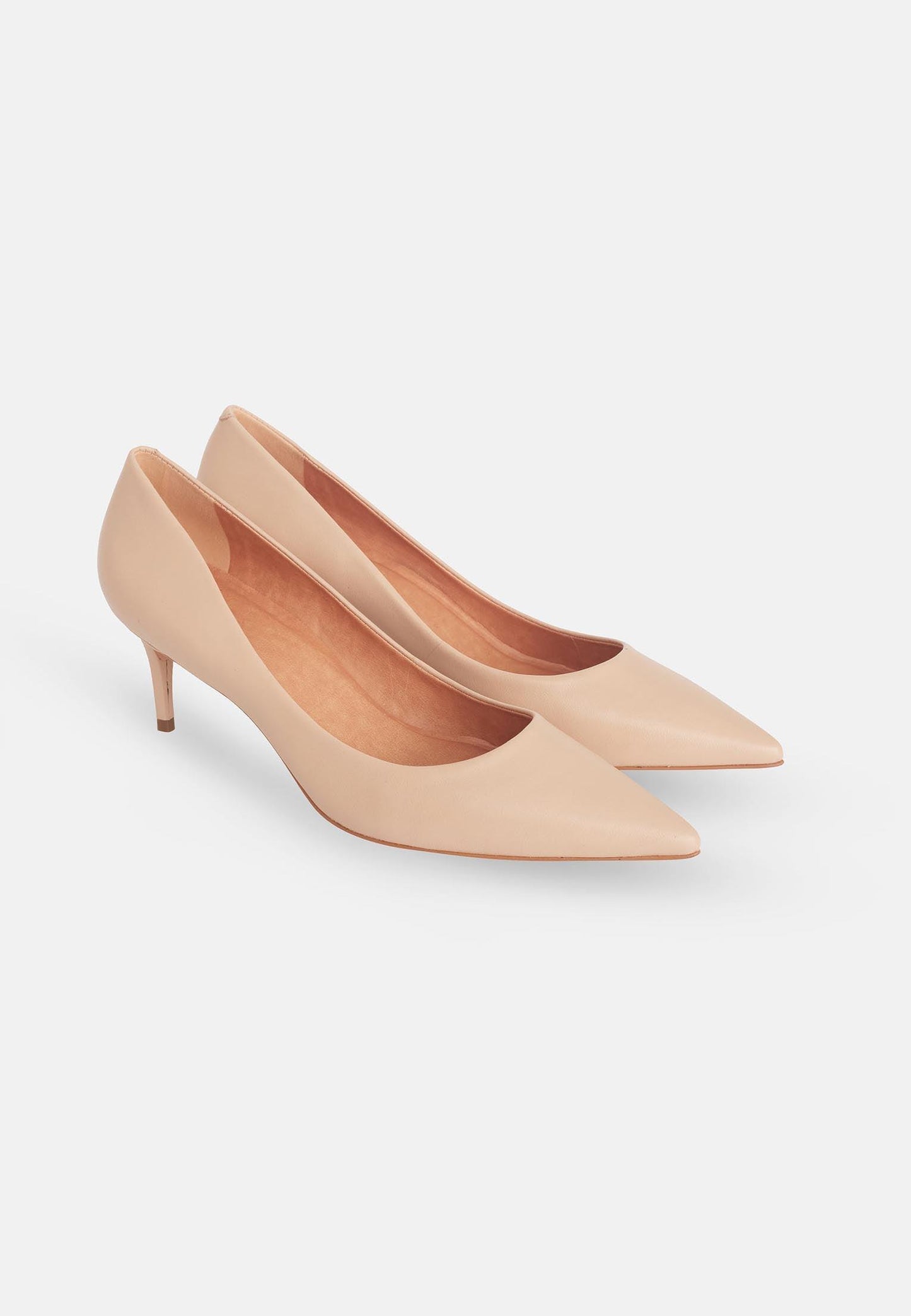 Tenate Beige Leather Pumps – 6cm Medium Block Heel