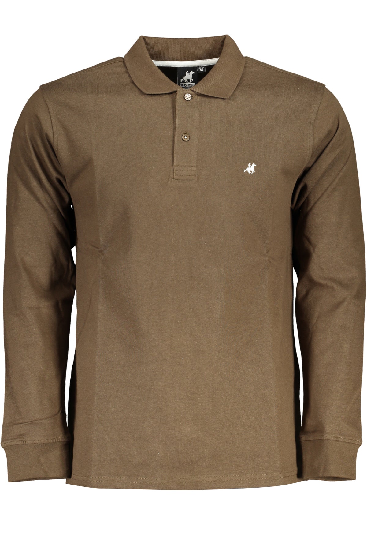US GRAND MEN'S LONG-SLEEVE POLO SHIRT BROWN-0