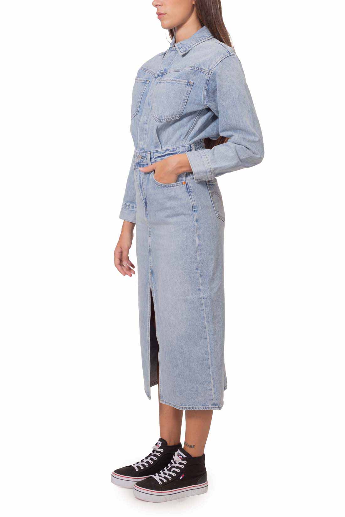 LEVI'S - Women's denim shirt dress with vent-16