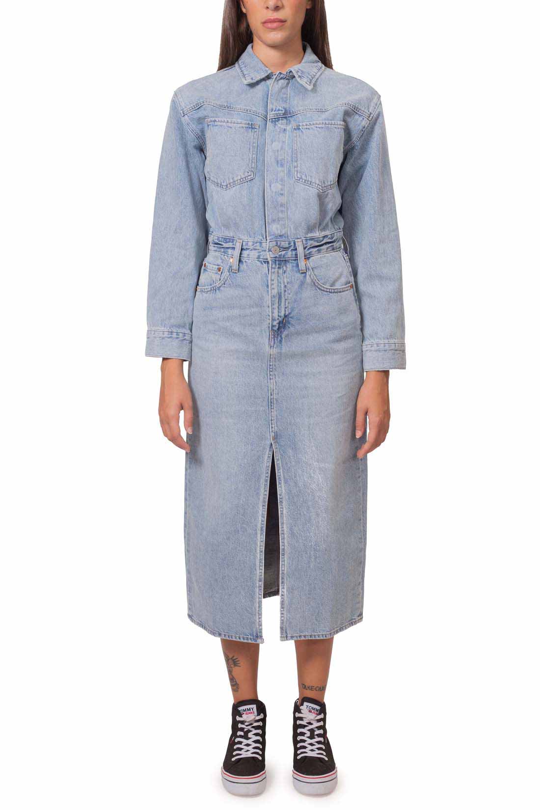 LEVI'S - Women's denim shirt dress with vent-5