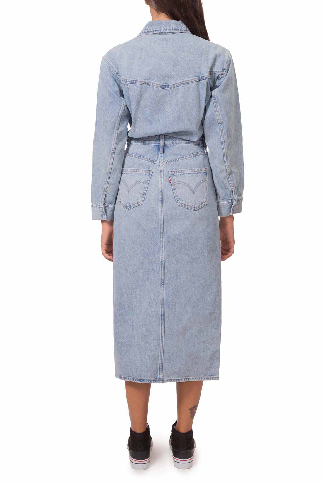 LEVI'S - Women's denim shirt dress with vent-3