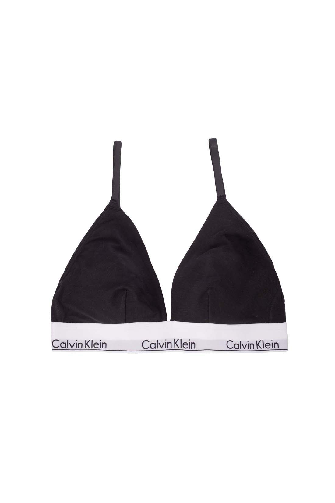 CALVIN KLEIN - Women's triangle logo bralette  - Size M-1