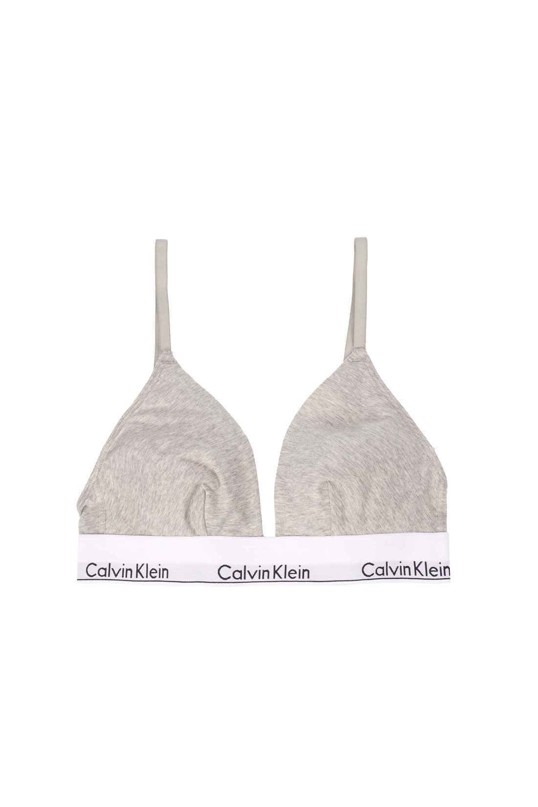 CALVIN KLEIN - Women's triangle logo bralette  - Size M-10