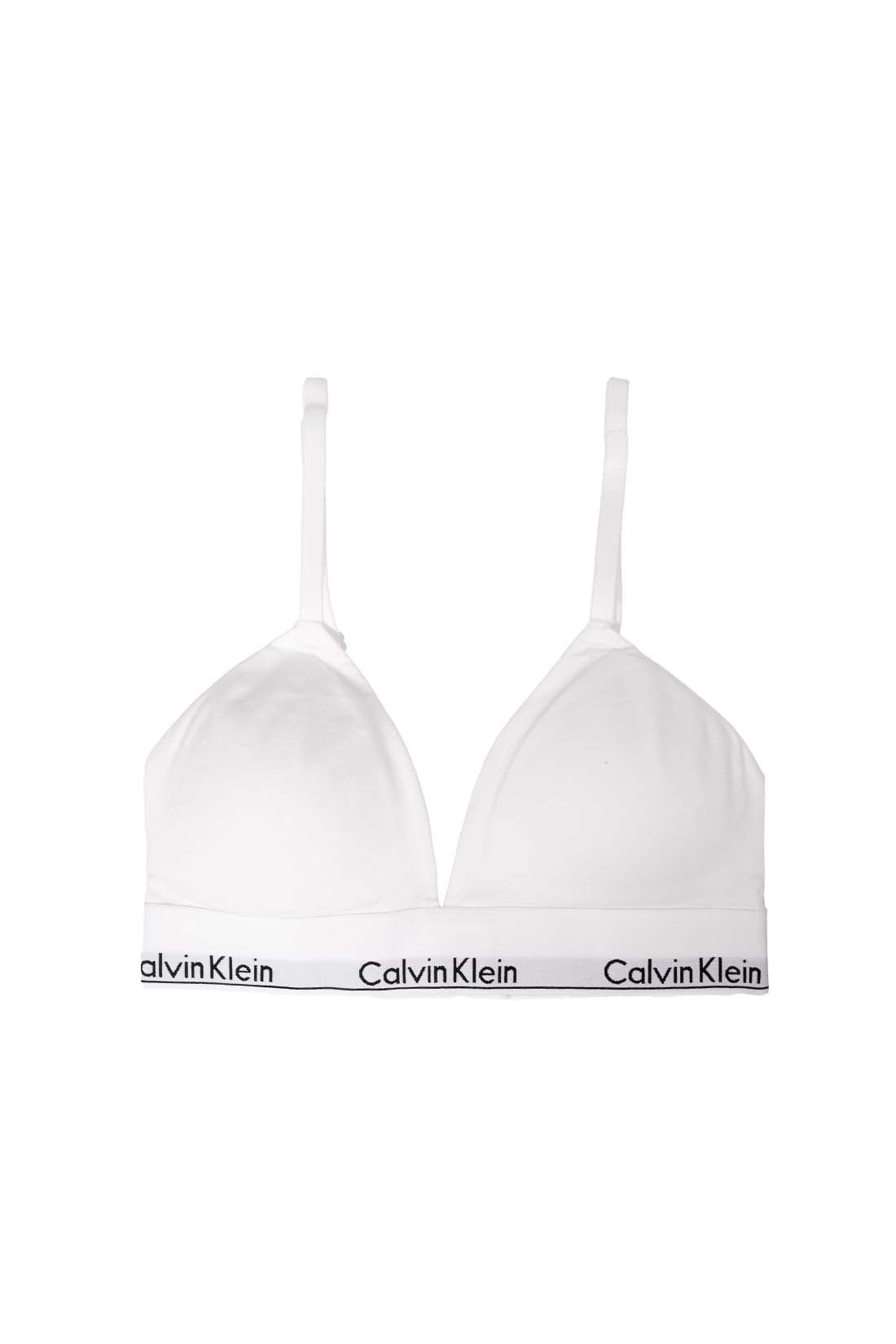 CALVIN KLEIN JEANS - Women's triangle bra with logo  - Size L-5