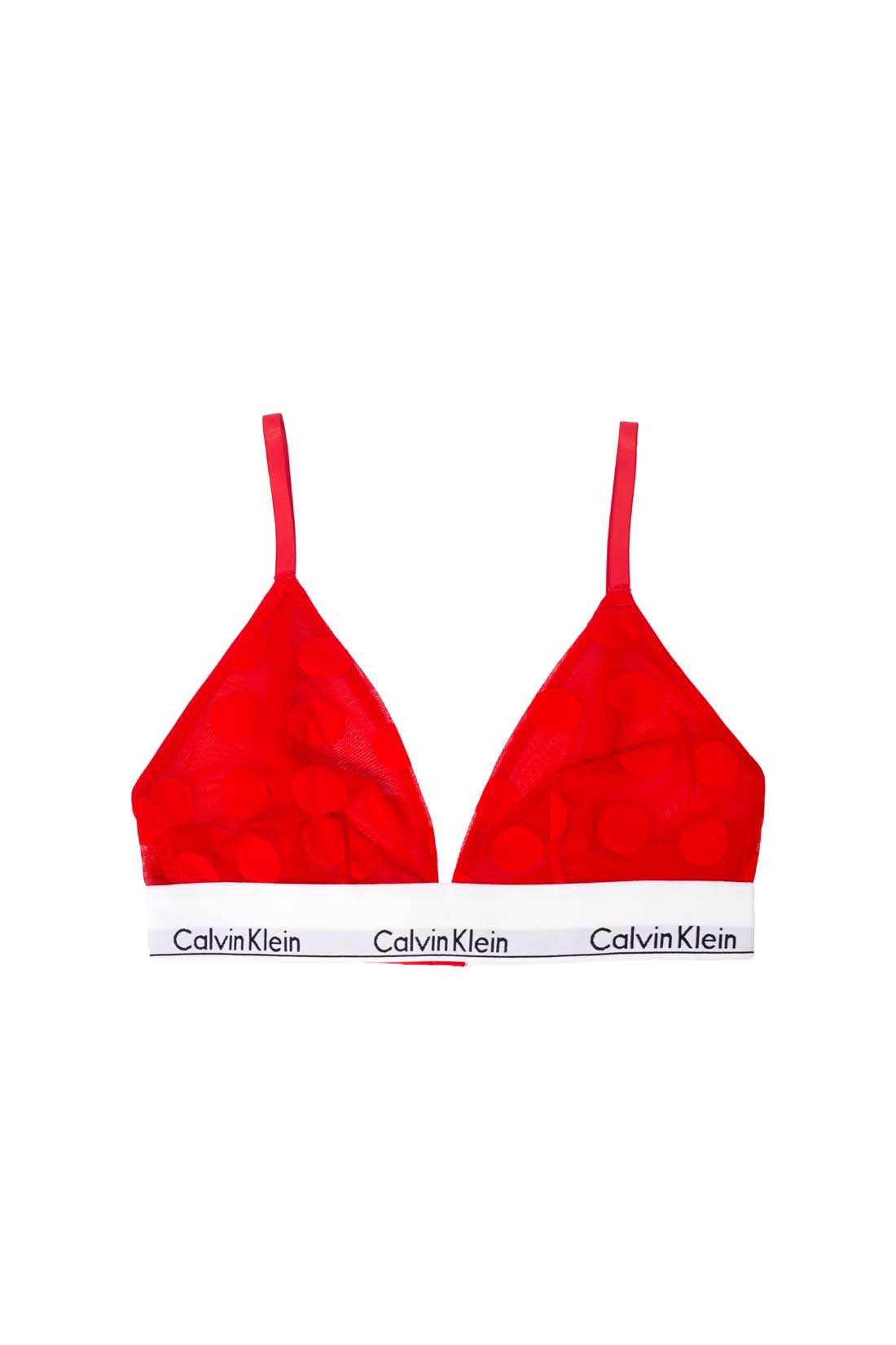 CALVIN KLEIN - Women's triangle bralette with polka dot texture-4