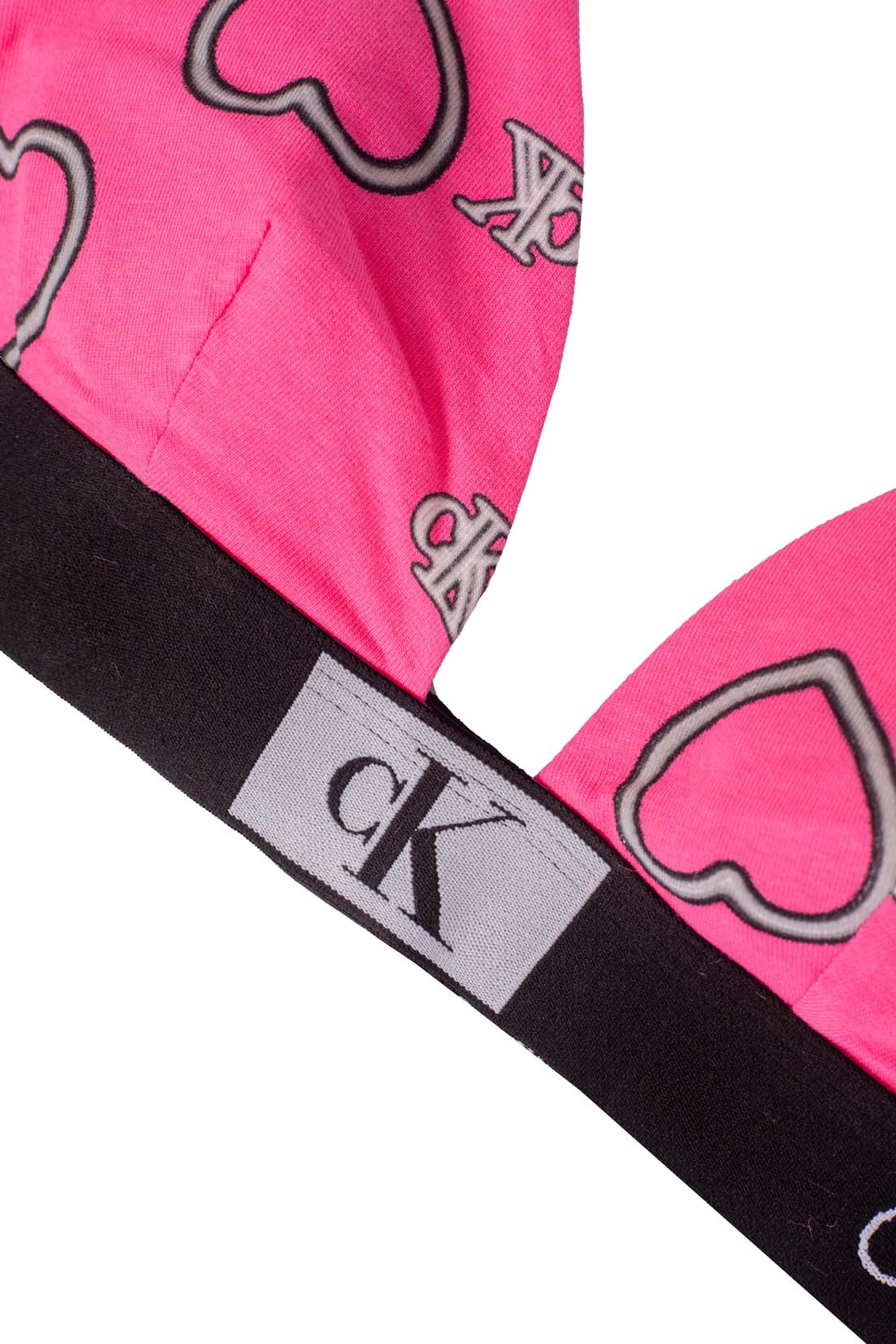 CALVIN KLEIN - Women's triangle bralette with heart print  - Size XS-2