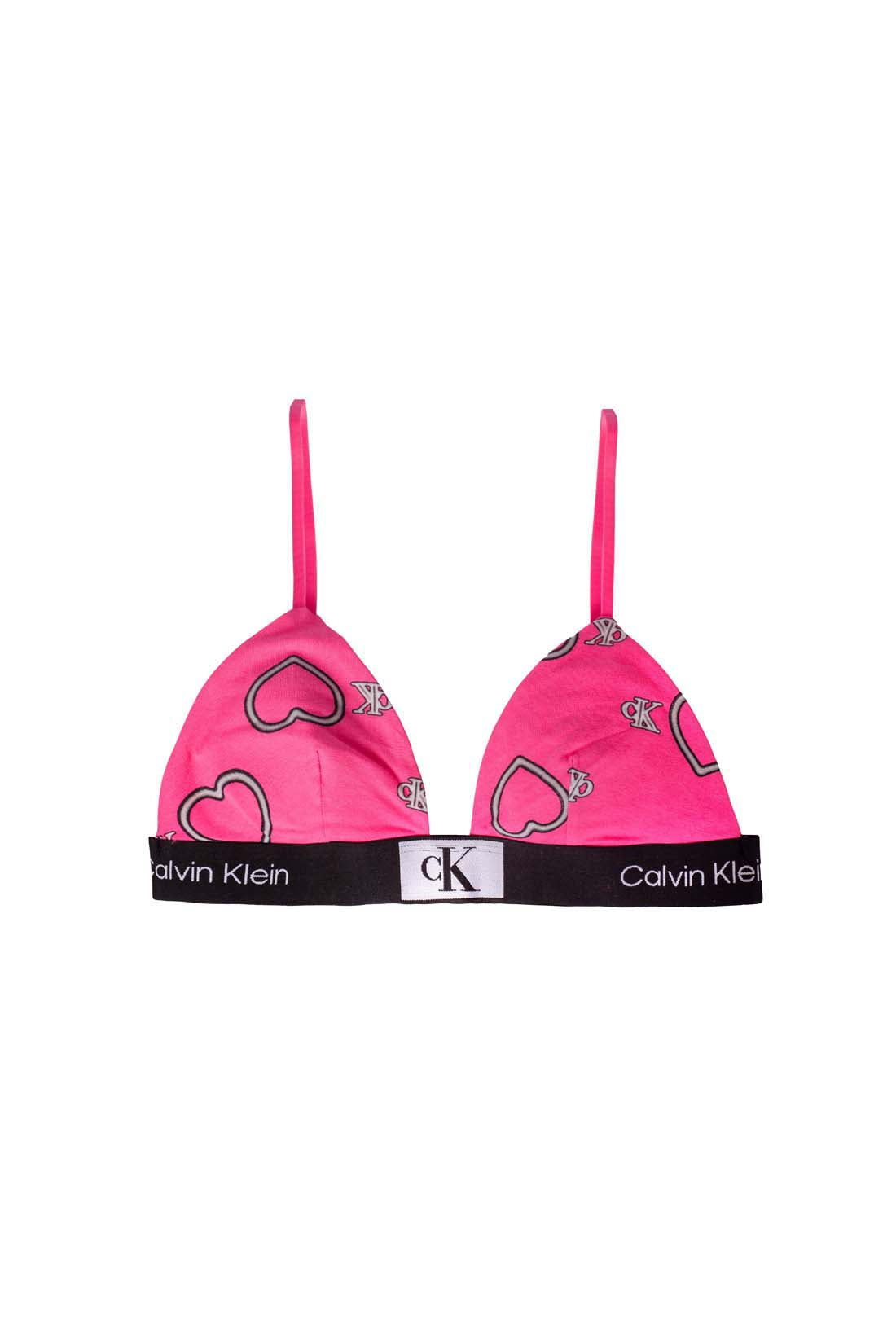 CALVIN KLEIN - Women's triangle bralette with heart print  - Size XS-1
