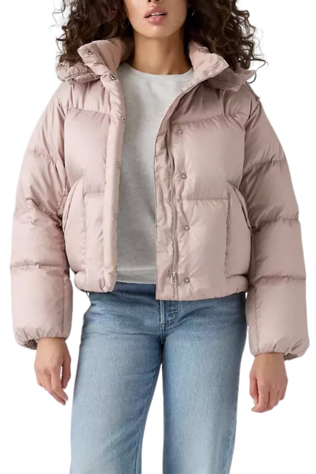 LEVI'S - Women's padded crop Western Bubble down jacket-0