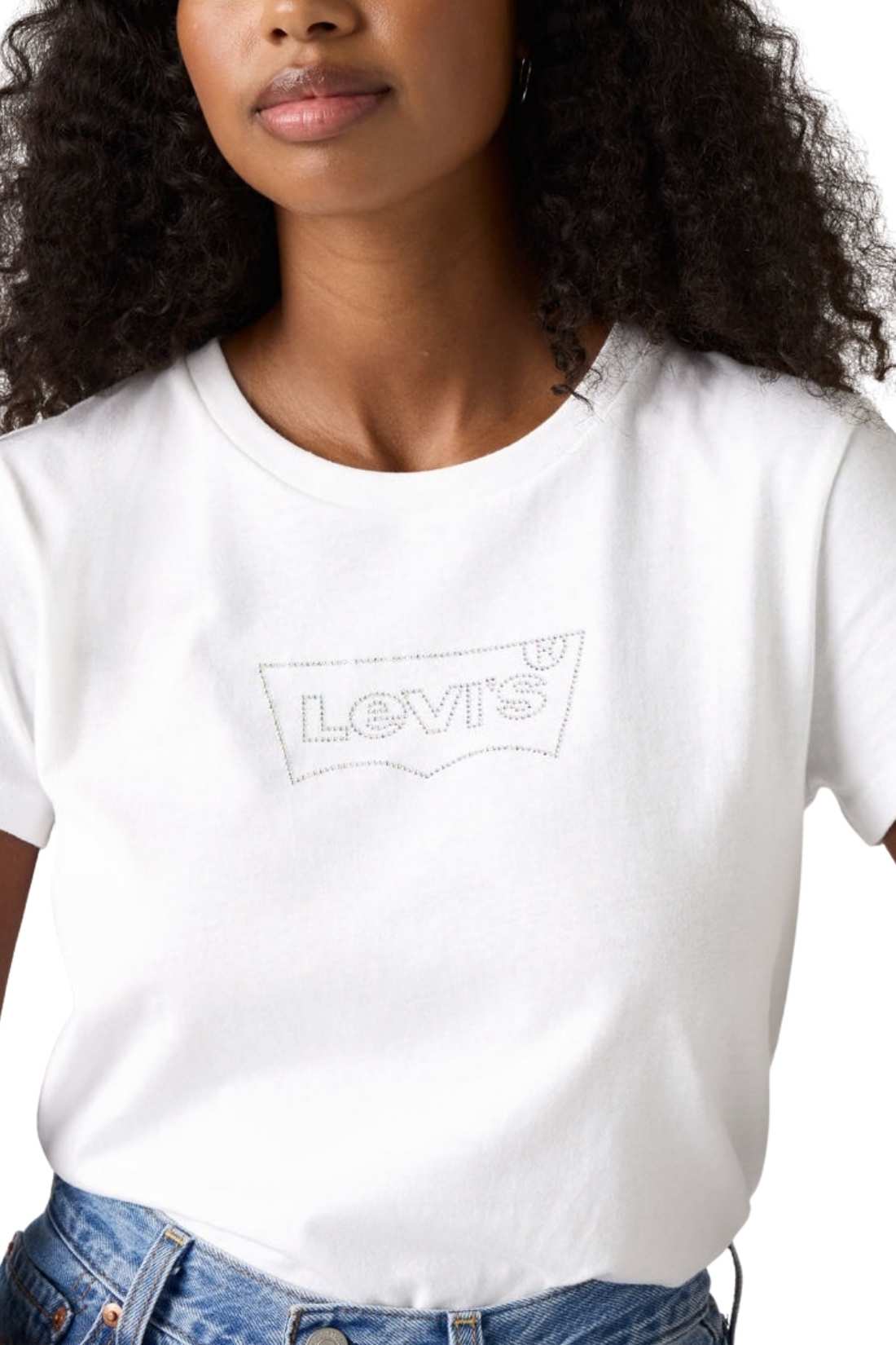 LEVI'S - Women's The Perfect T-shirt with rhinestones  - Size L-3