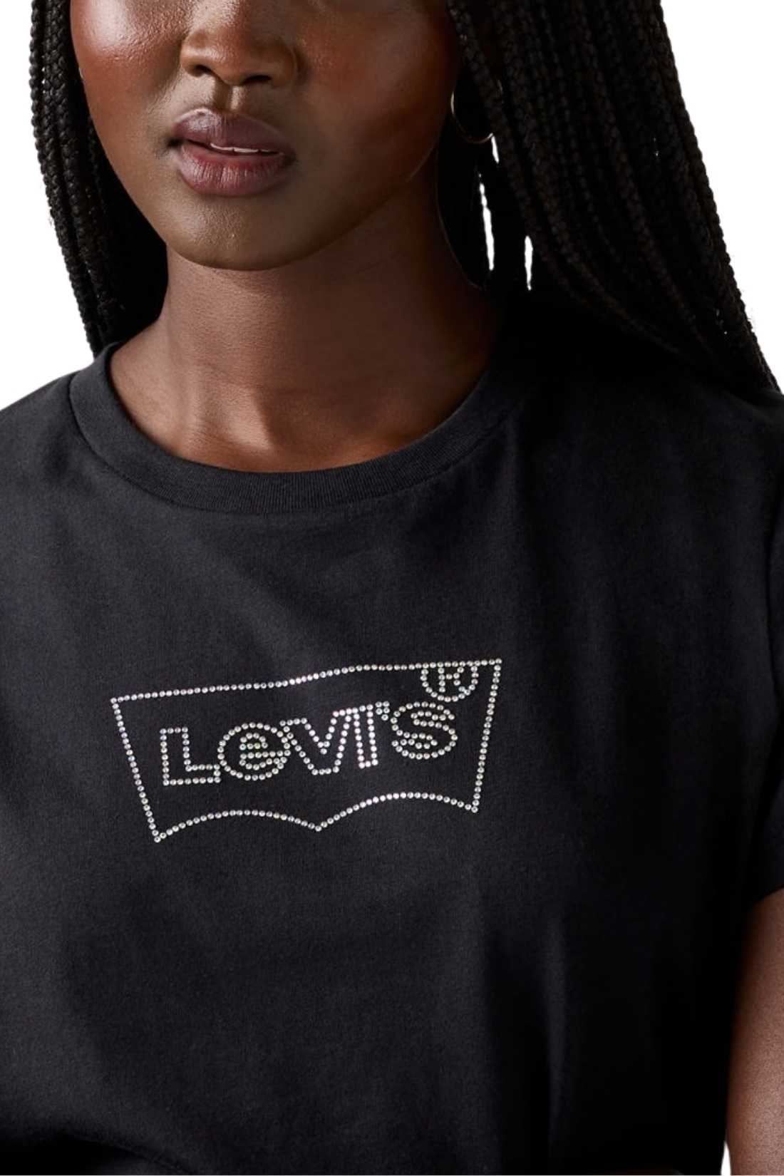 LEVI'S - Women's The Perfect T-shirt with rhinestones  - Size L-7