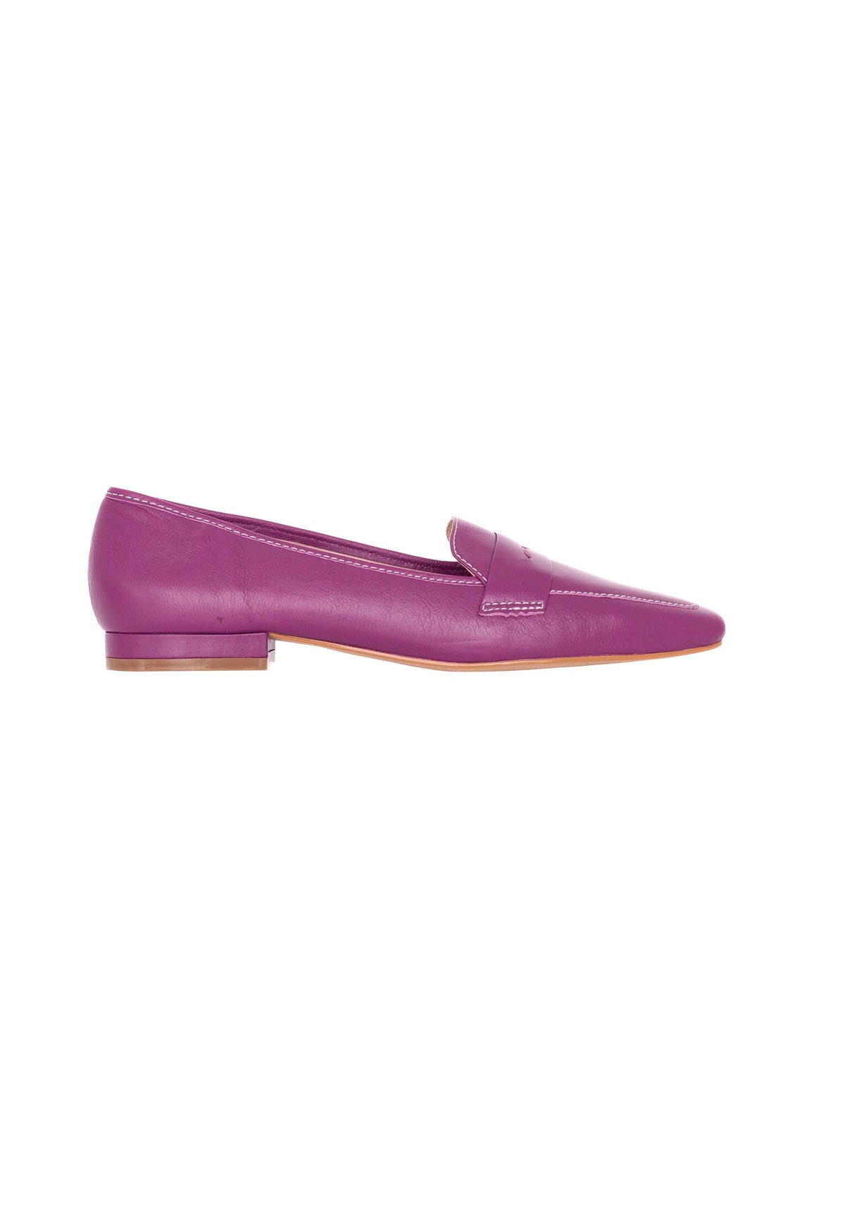 Mangará Atelier loafers til kvinder – lilla i ægte læder