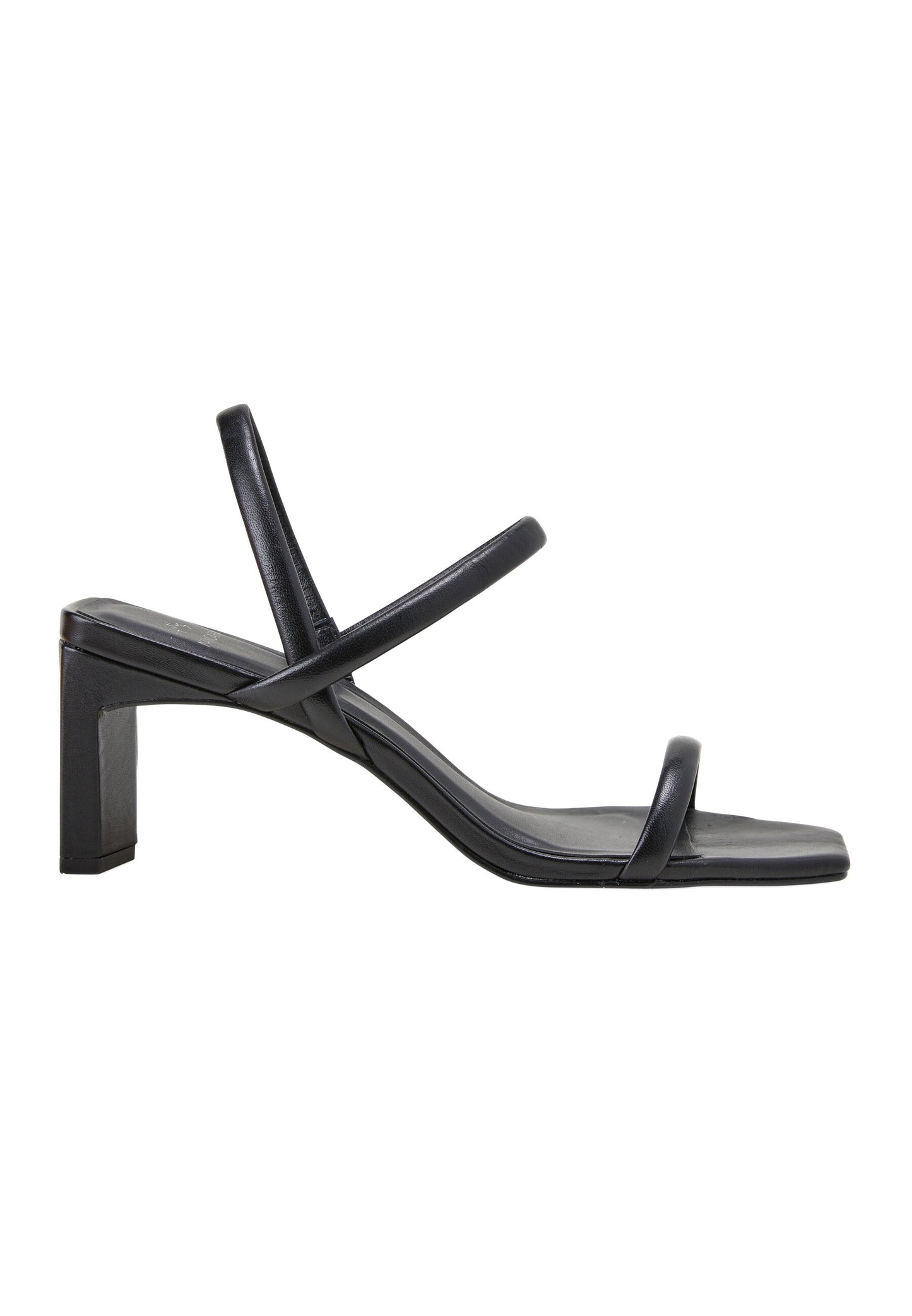 Palmito Goat Black Leather Sandals – 6.5cm Block Heel Open Toe