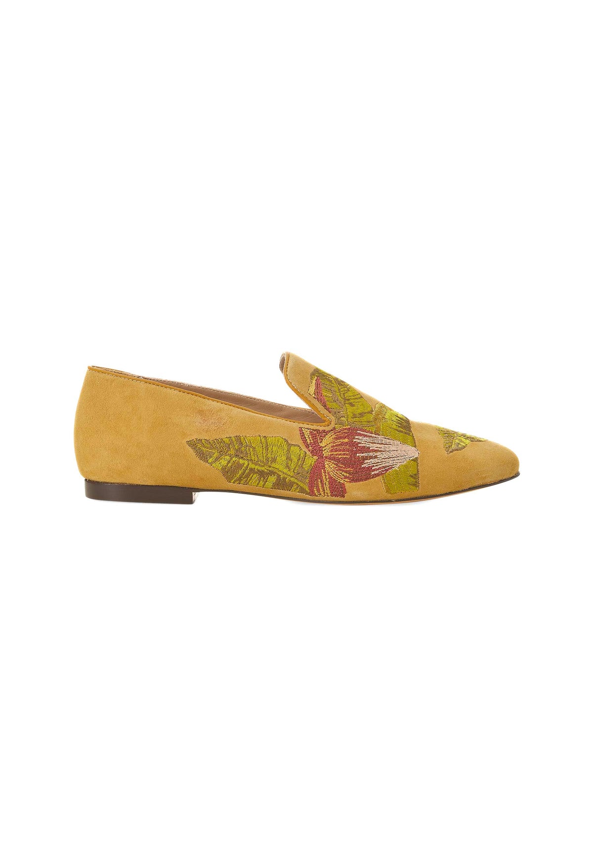 Mangará Atelier loafers til kvinder – broderet ruskind
