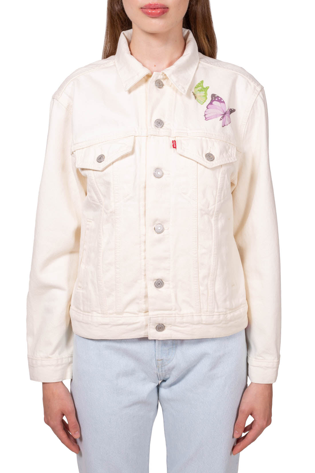 LEVI'S - Women's denim jacket with butterfly print  - Size-5