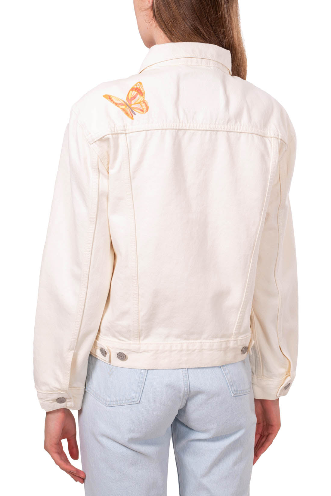 LEVI'S - Women's denim jacket with butterfly print  - Size-2