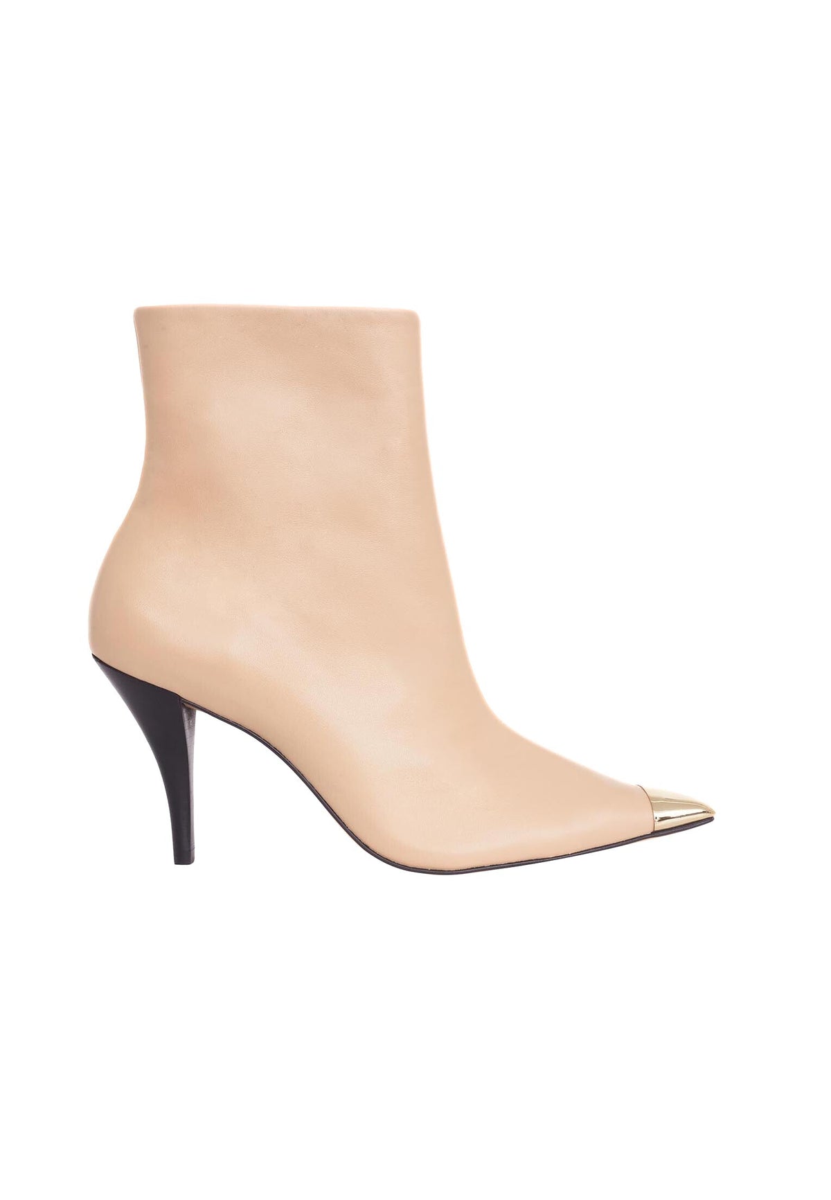 Inga Calf Beige Leather Ankle Boots – 8.7cm Pointed-Toe-0