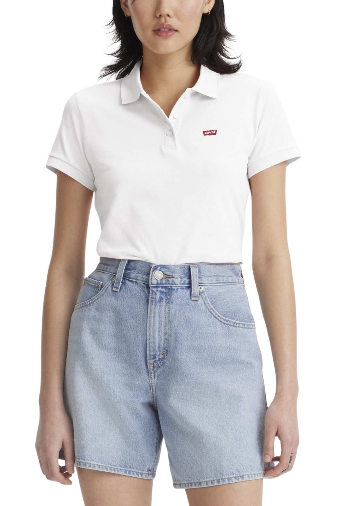 LEVI'S - Women's slim logo polo shirt  - Size L-2