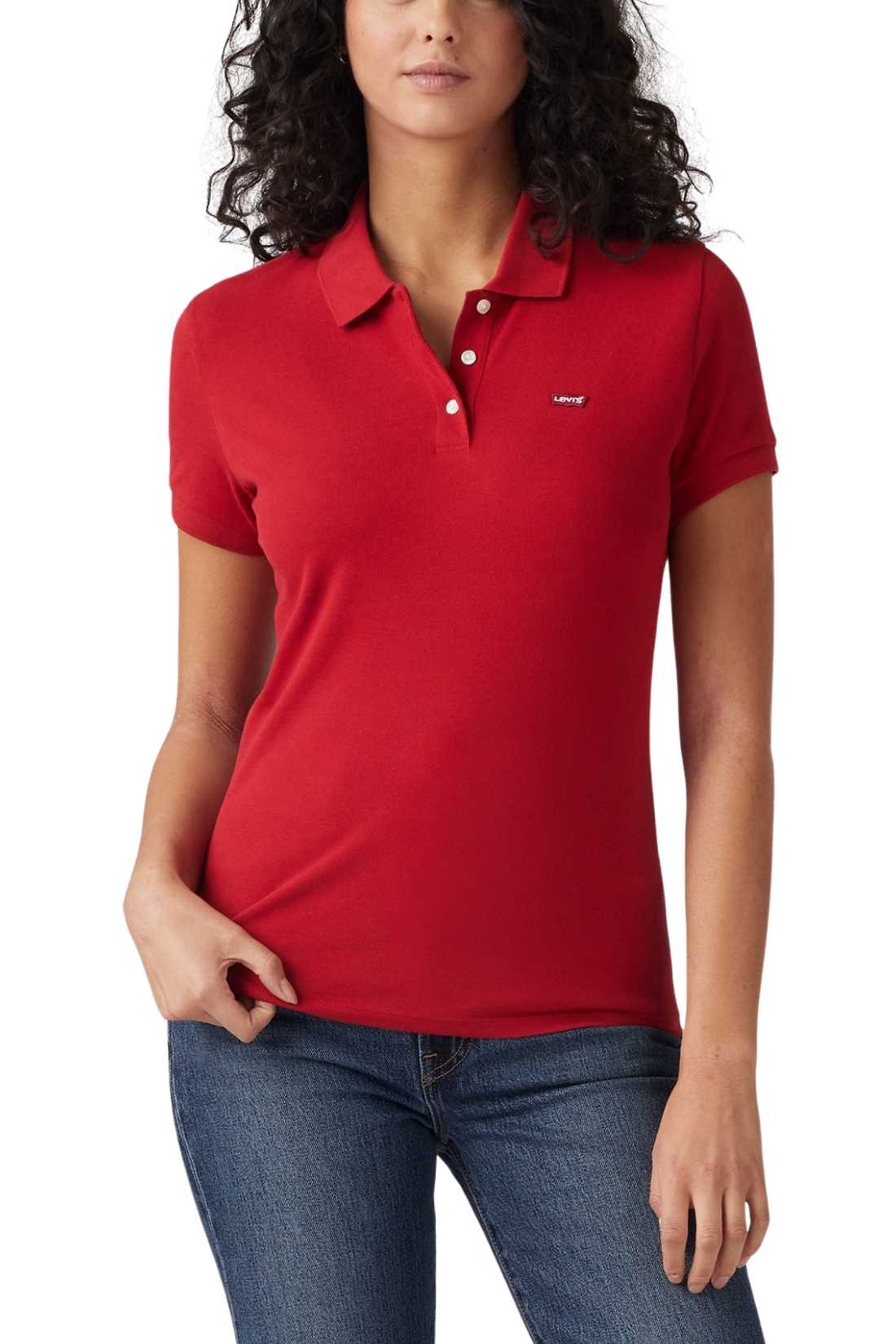 LEVI'S - Women's slim logo polo shirt  - Size L-7