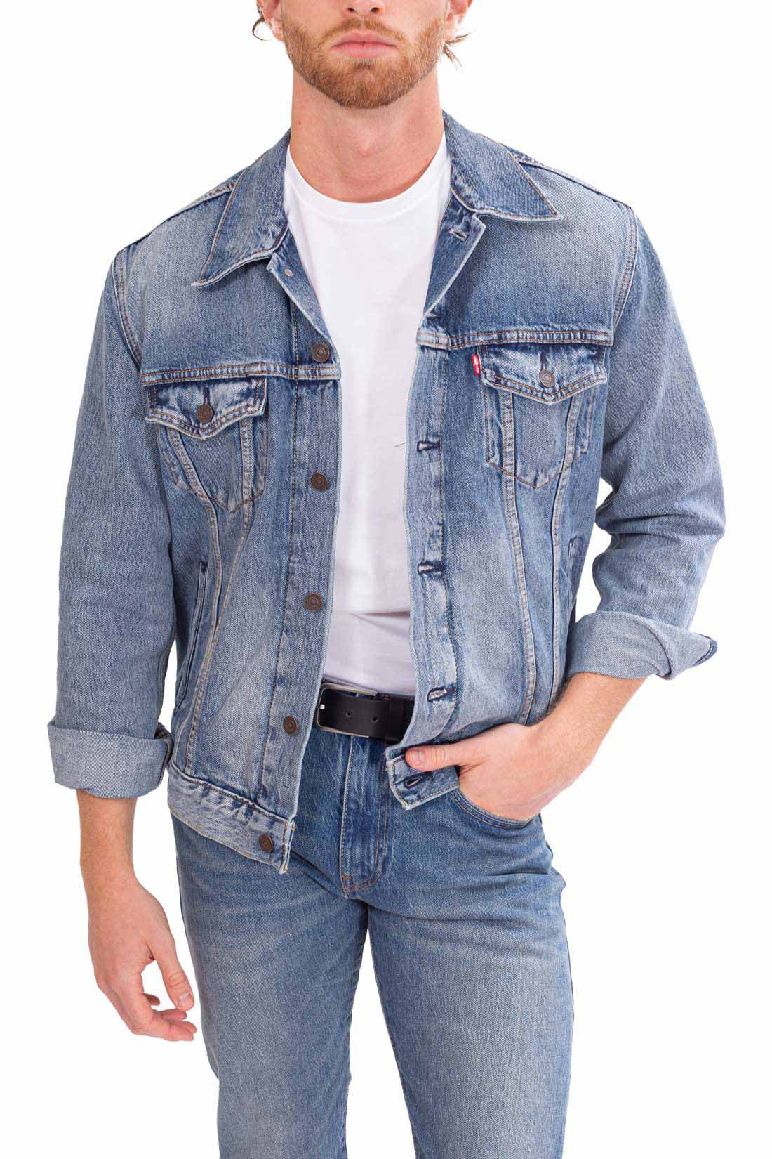 LEVI'S - Men's regular denim jacket with logo label-14