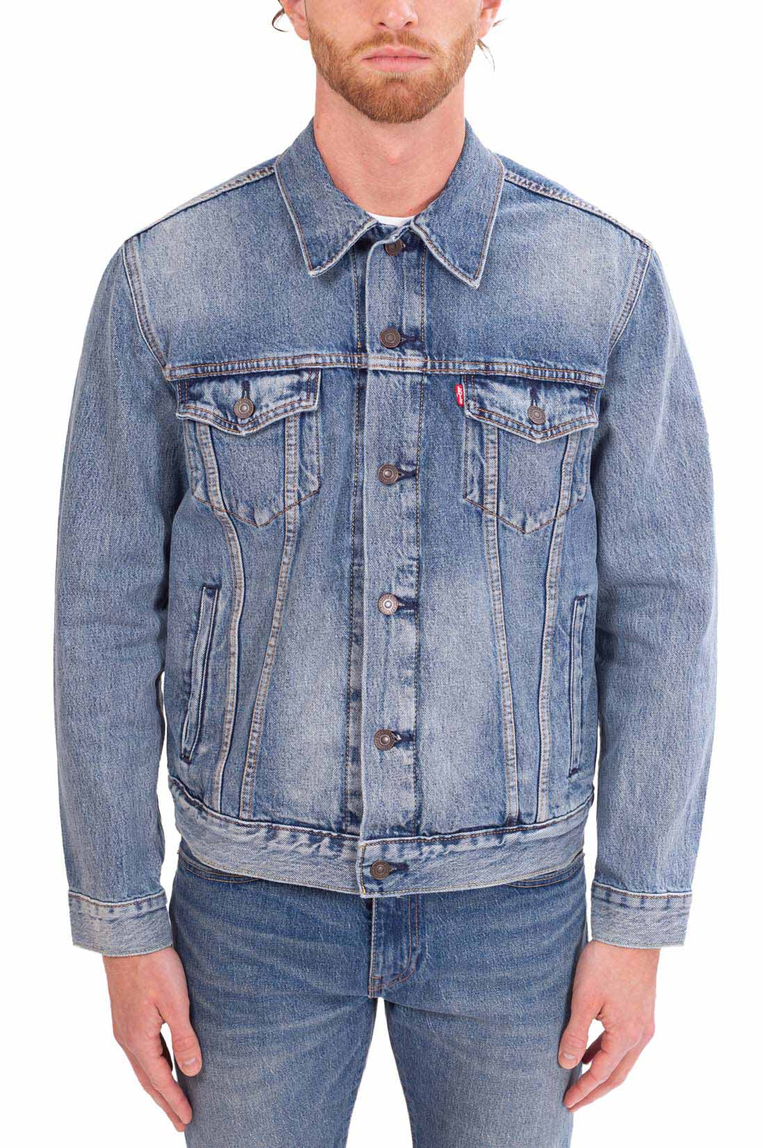 LEVI'S - Men's regular denim jacket with logo label-13