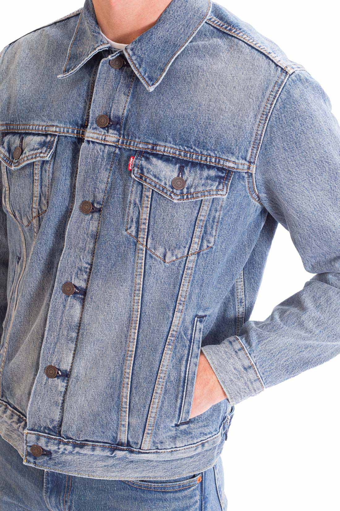 LEVI'S - Men's regular denim jacket with logo label-1