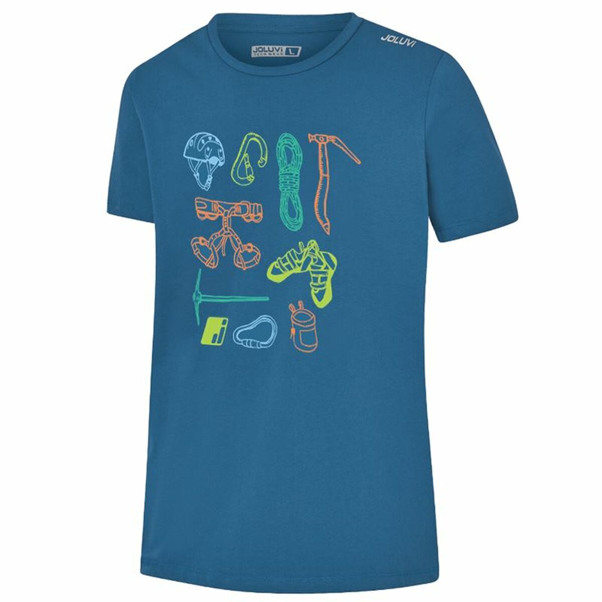 Men’s Short Sleeve T-Shirt Joluvi Climbing Elements Blue-0